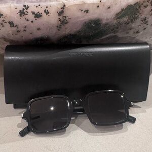 Saint Laurent Glossy Black Sunglasses with Case‎